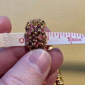 Vintage pink & purple pave bracelet (gold tone) from OB Allan (with box)